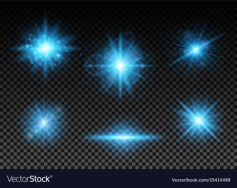 Blue lights set Royalty Free Vector Image - VectorStock