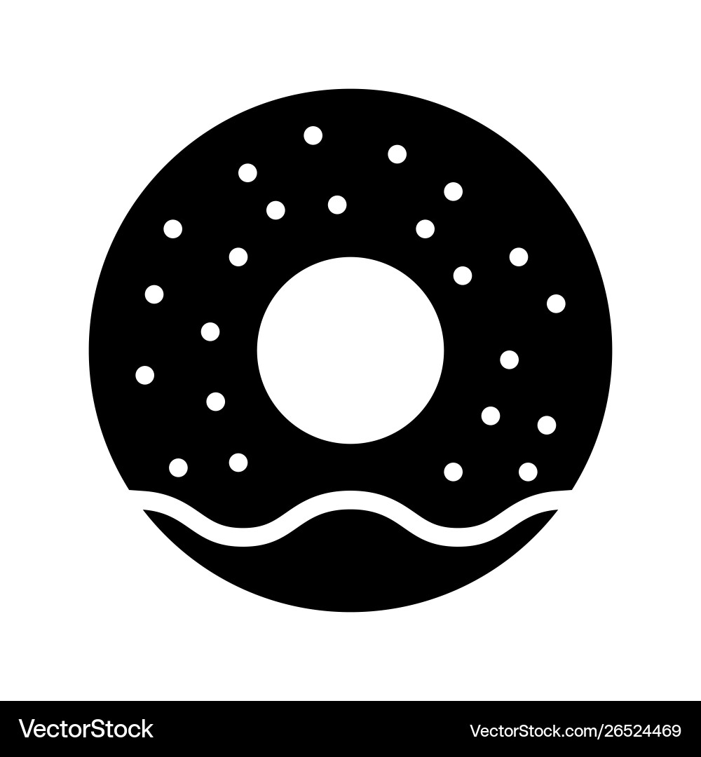 Donut christmas menu solid style icon Royalty Free Vector