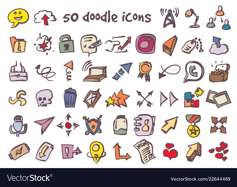 Doodle icons set