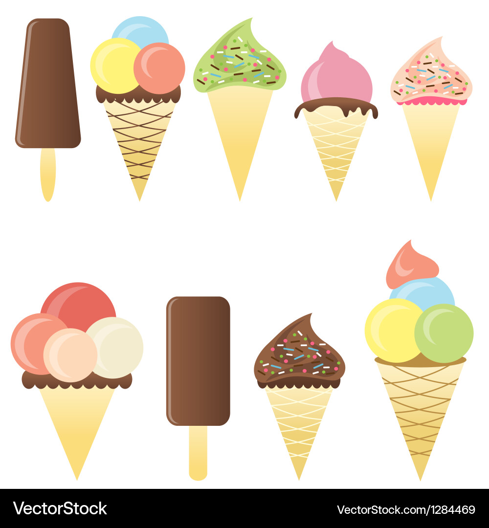 Ice cream set Royalty Free Vector Image - VectorStock
