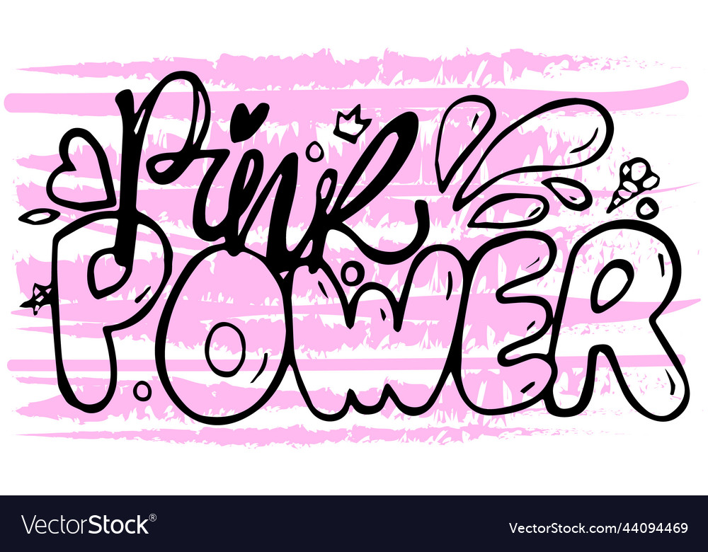 Pinl power hand drawn lettering motivation