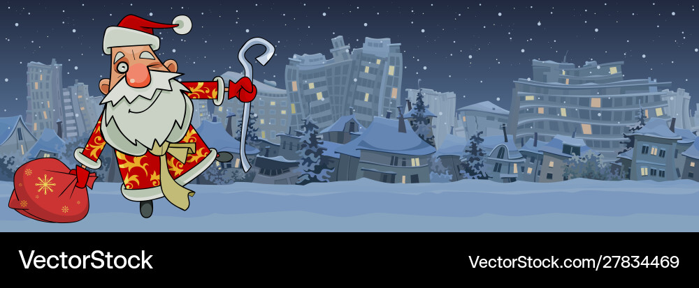 Santa claus on a background a panorama Royalty Free Vector