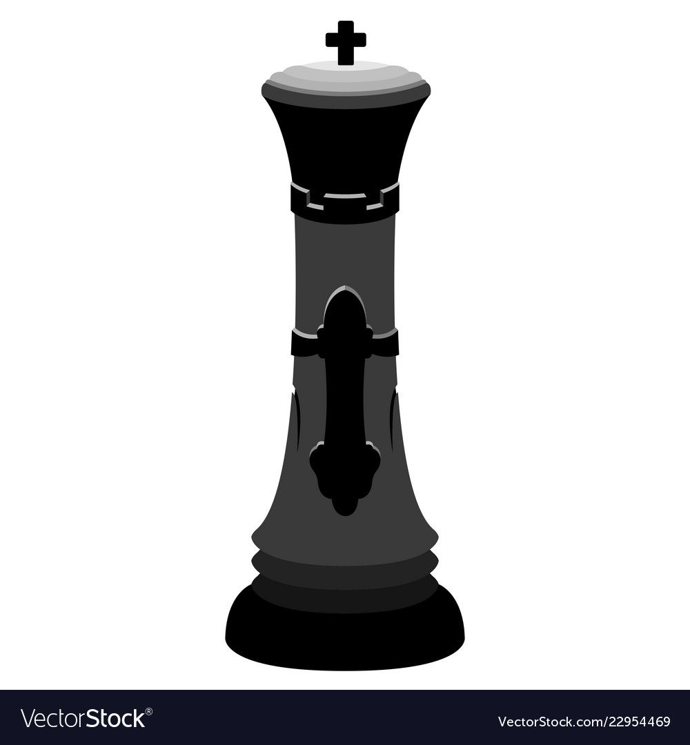 King chess piece realistic silhouette Royalty Free Vector