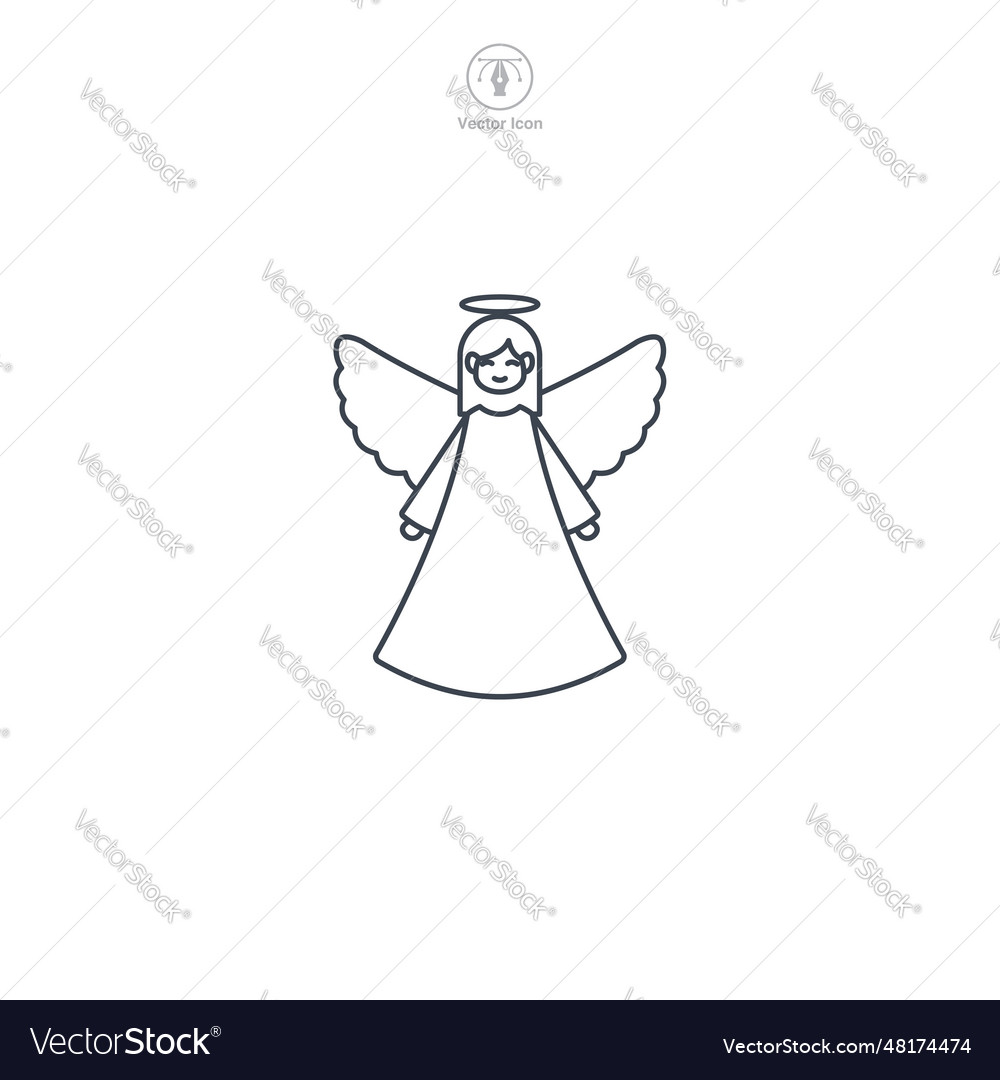 Angel icon symbol isolated on white background Vector Image