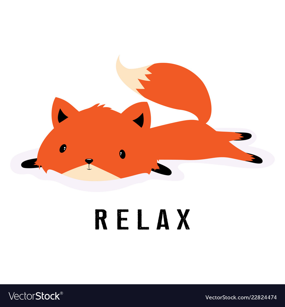 Cartoon Fox Resting Royalty Free Vector Image - Vectorstock