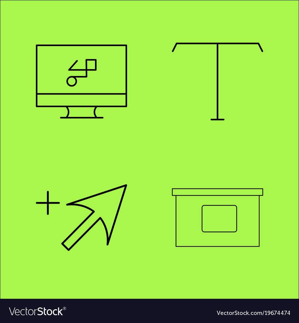 Design elements simple linear outline icon set