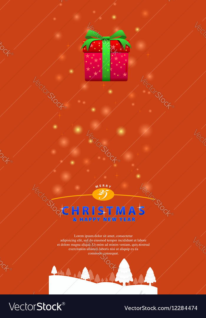 design for christmas flyer ad on red background vector image