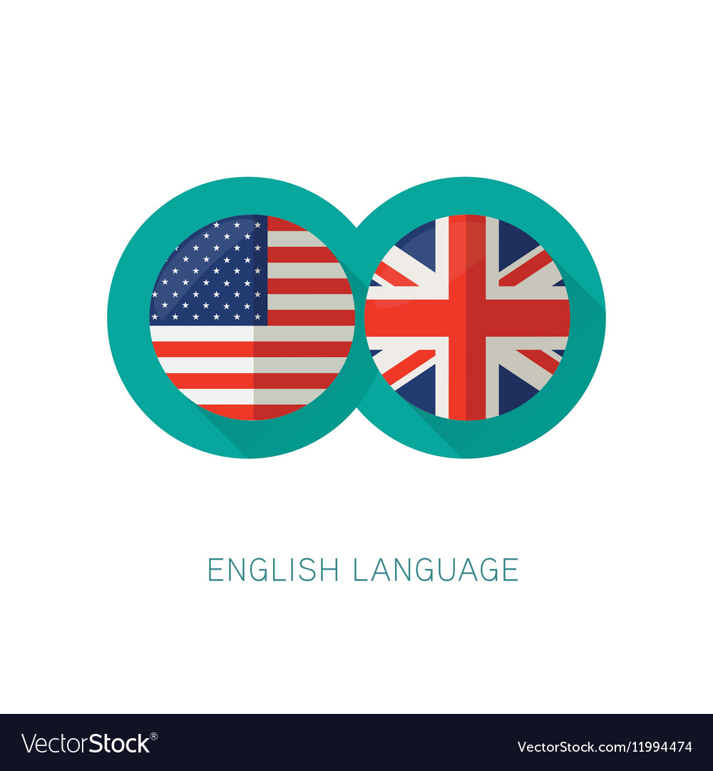 English language icon usa uk flags Royalty Free Vector Image