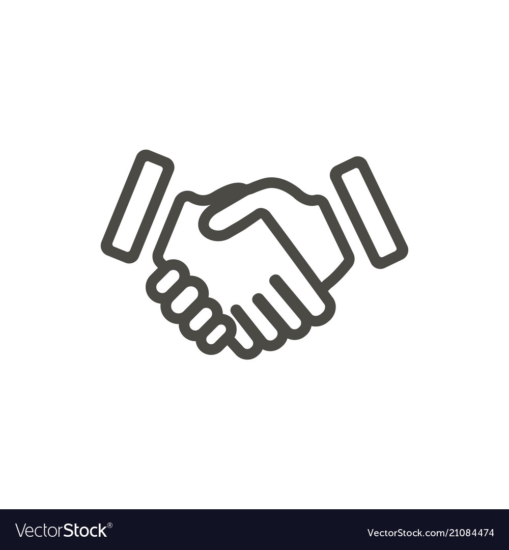 Handshake Gesture Linear Icon. Thin Line Illustration. Shaking