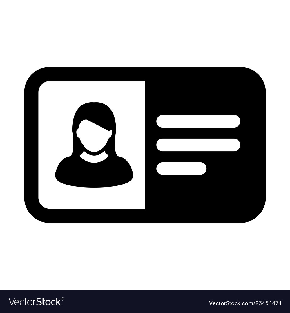 Id card icon female user person profile avatar Vector Image