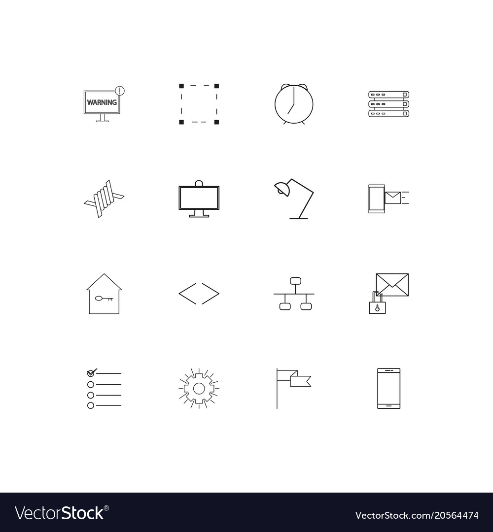 Internet technologies simple linear icons set