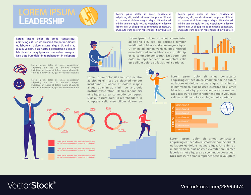 Leadership and financial success infographic set Vector Image