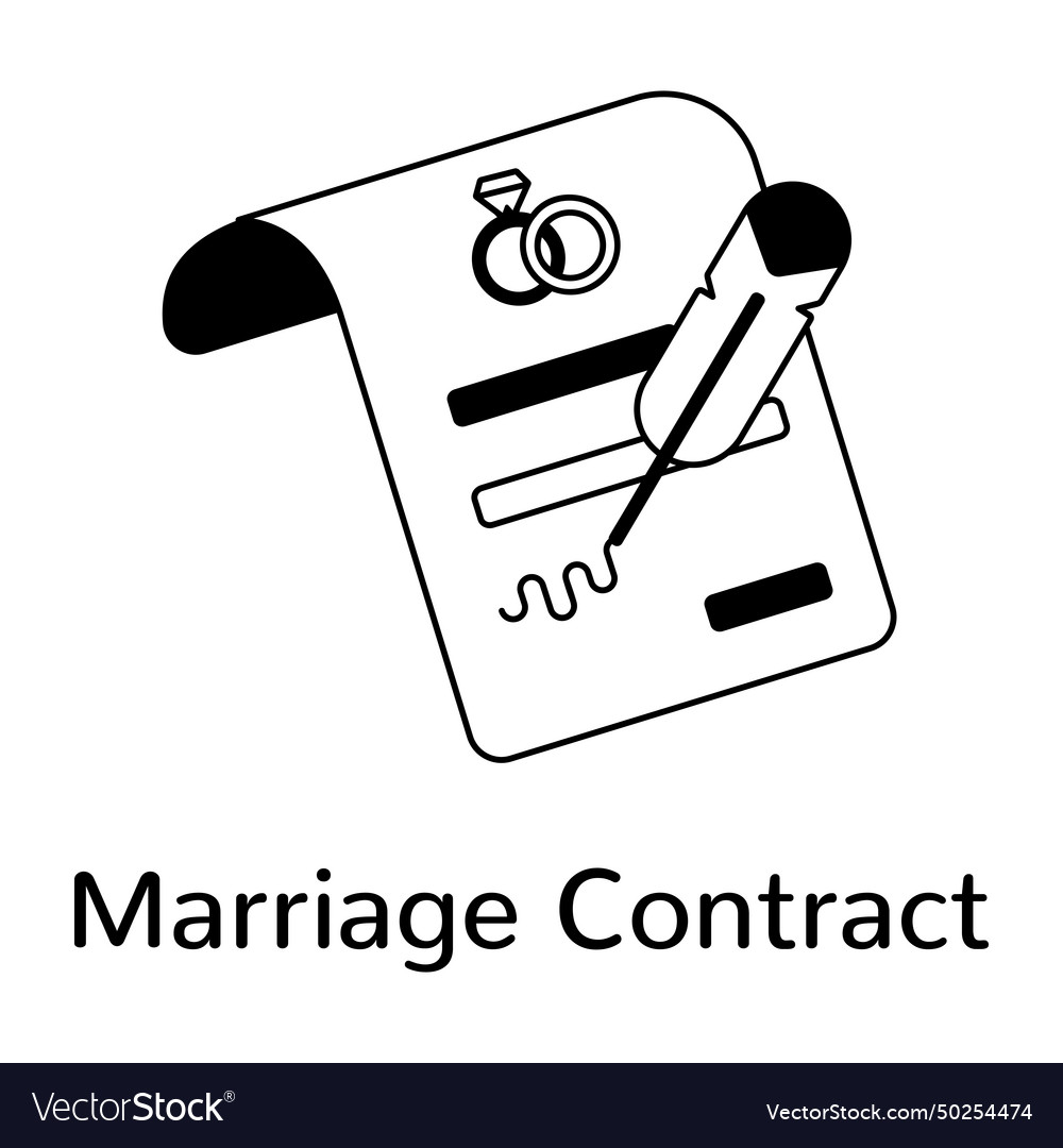 Marriage contract Royalty Free Vector Image - VectorStock