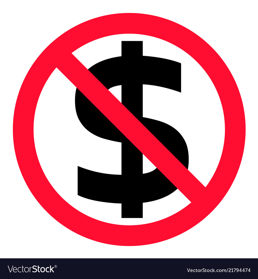 No money icon on white background flat style