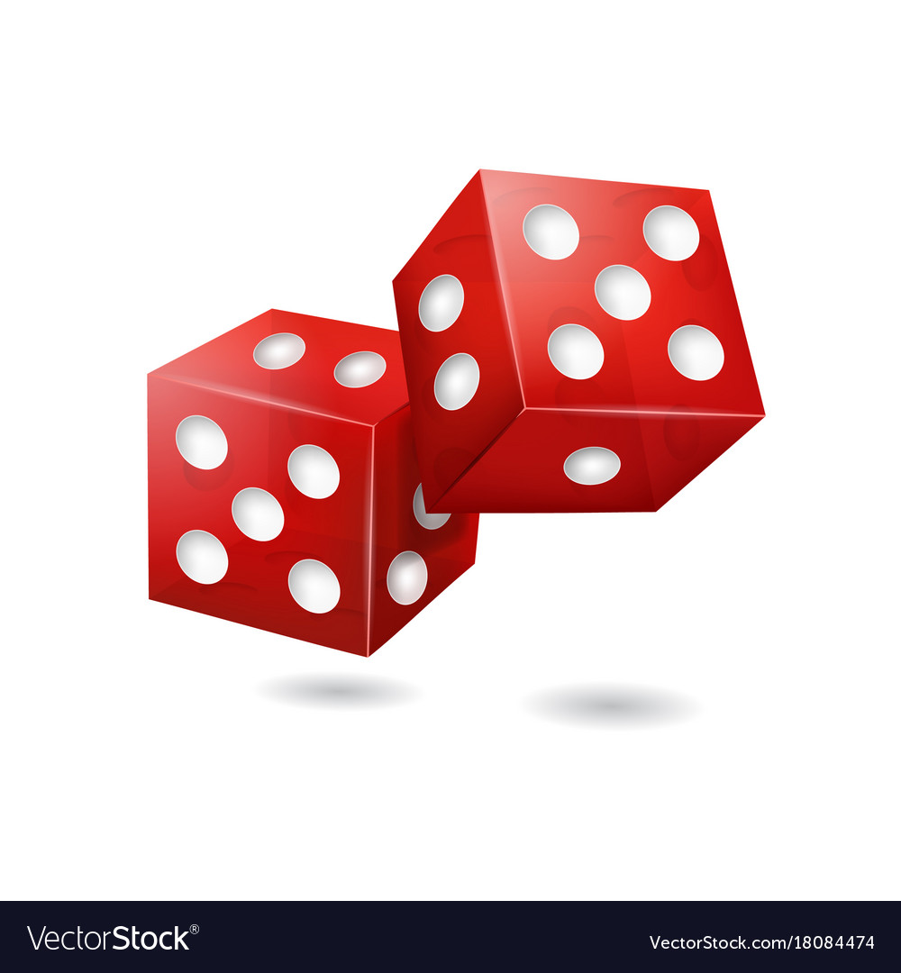 Realistic 3d red casino dice Royalty Free Vector Image