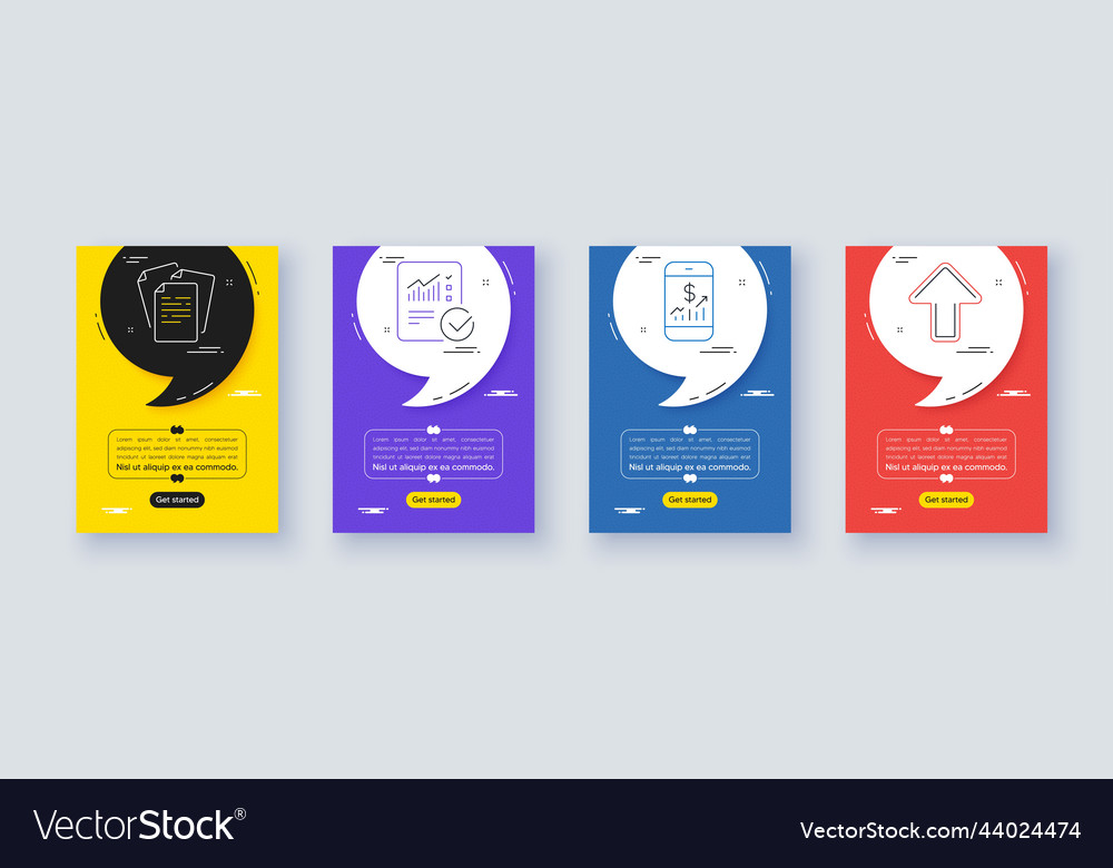 Set of checked calculation documents and mobile vector image Set of checked calculation documents and mobile