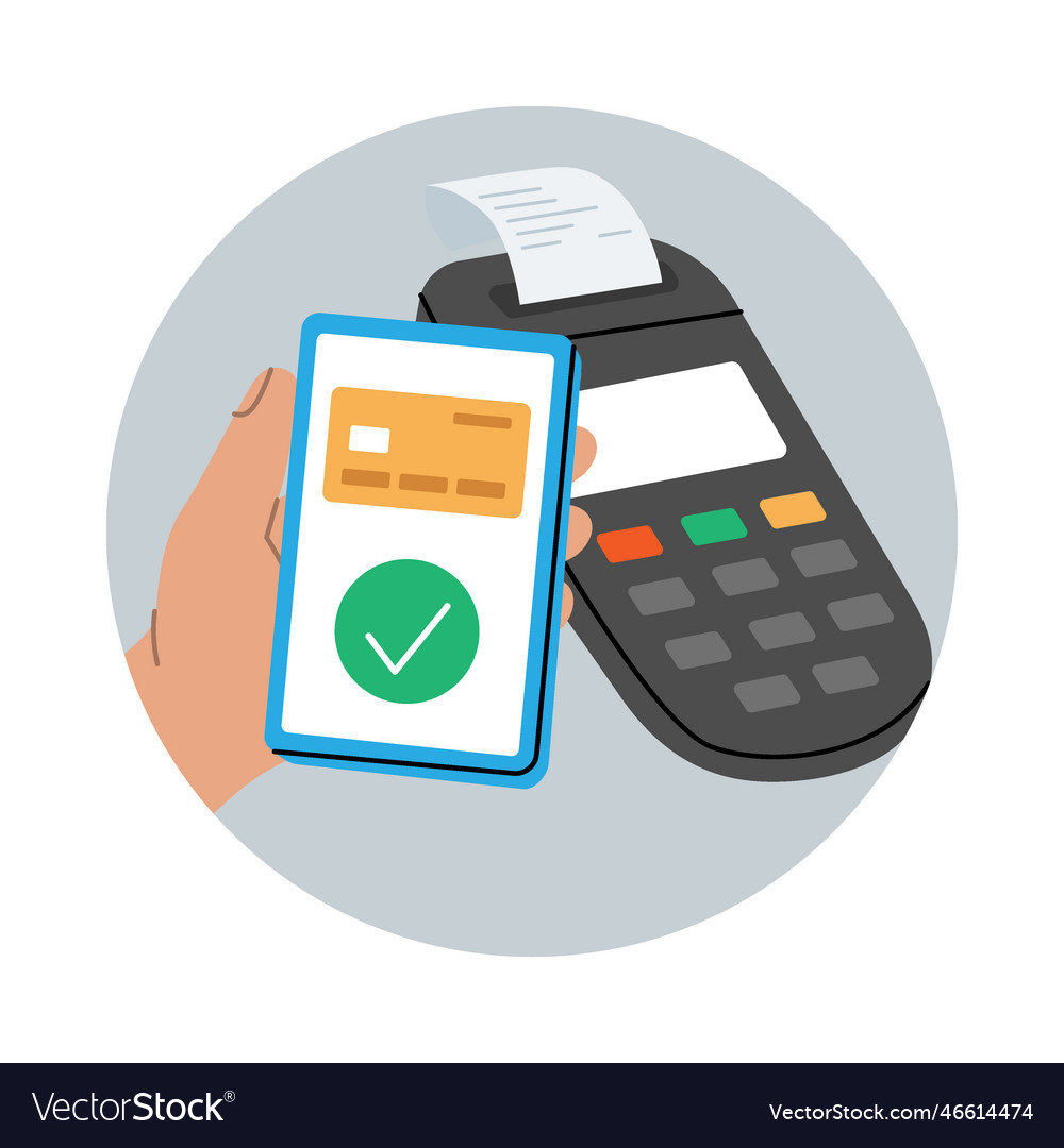 Smartphone paying with pos terminal mobile