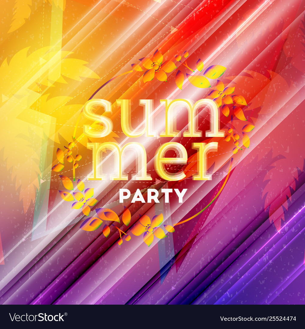 Summer night party flyer design template