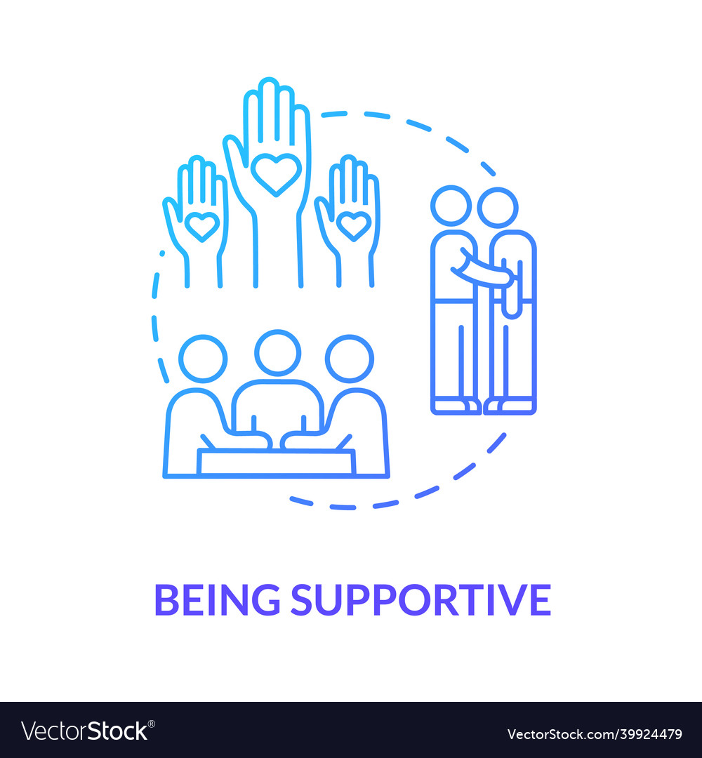 Being supportive concept icon helping and caring Vector Image