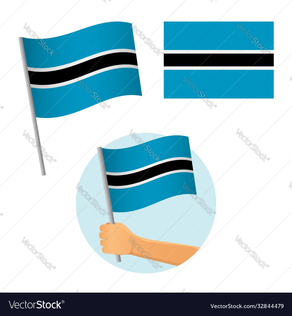 Botswana flag in hand