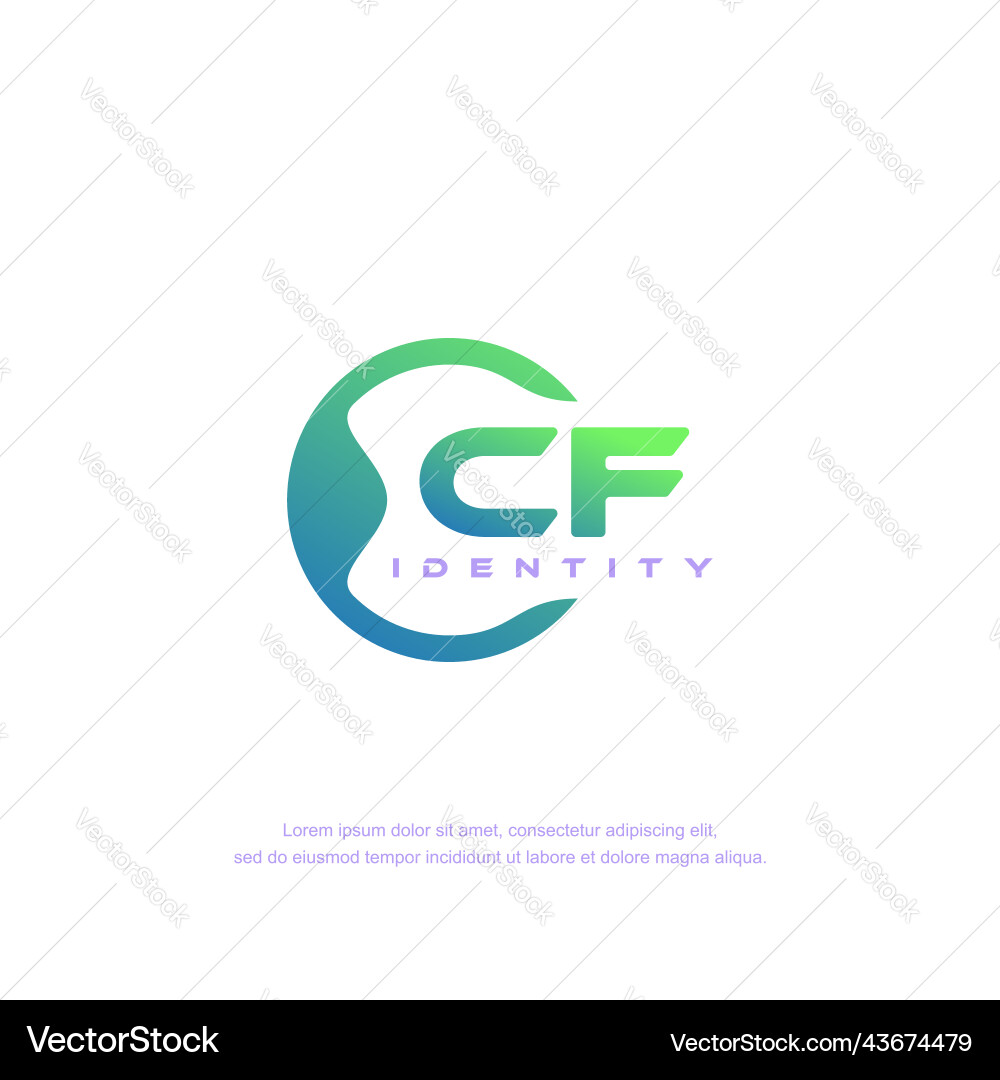 Cf initial letter circular line logo template Vector Image
