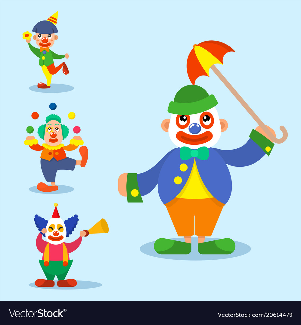 clown circus man characters performer royalty free vector