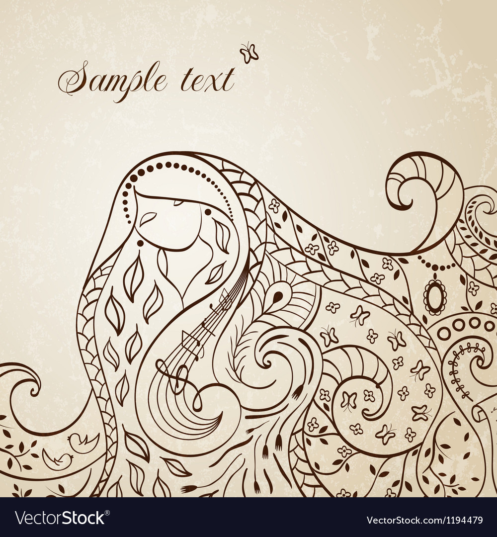 Long haired girl Royalty Free Vector Image - VectorStock