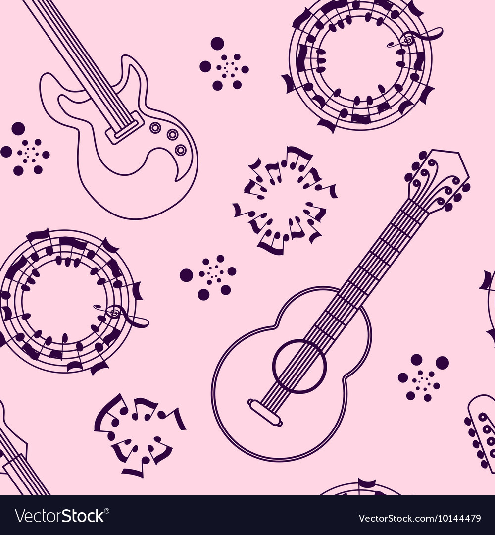 Music Seamless Pattern Background Royalty Free Vector Image