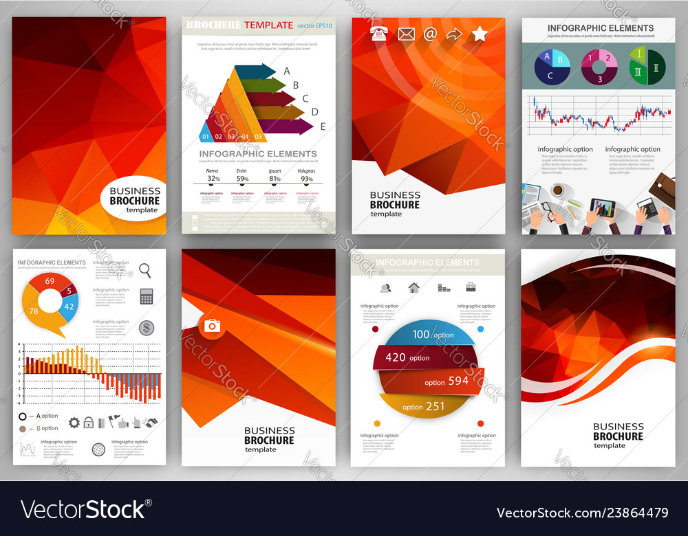 Orange backgrounds abstract concept infographics