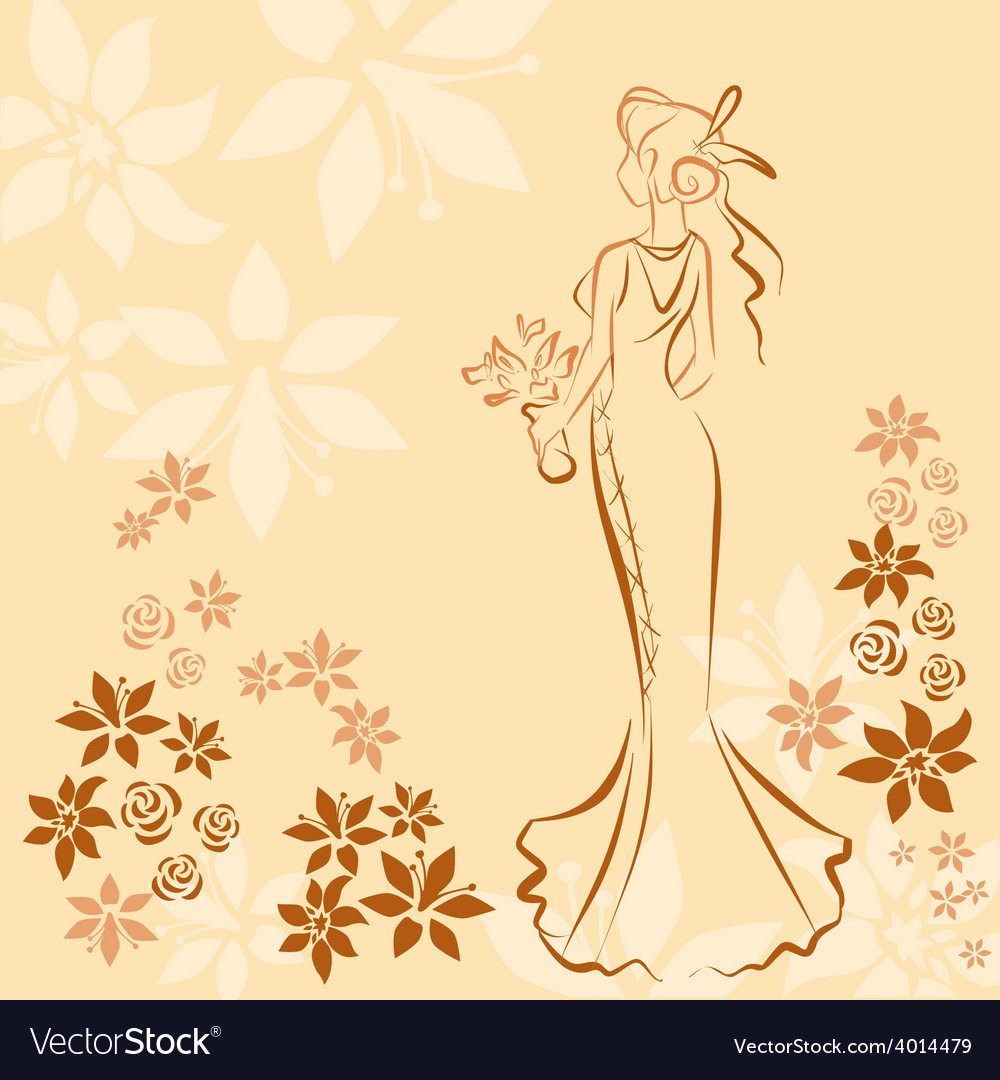 Wedding invitation card with elegant beautiful Vector Image