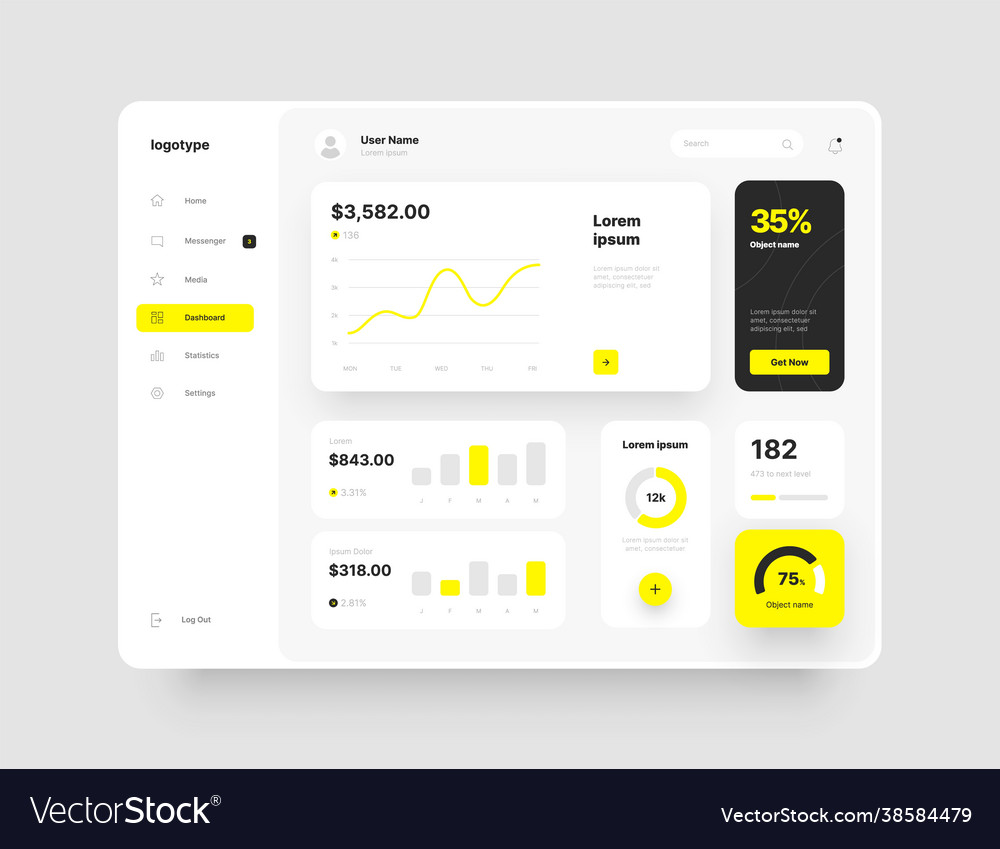 Wireframes screens dashboard ui and ux kit design Vector Image