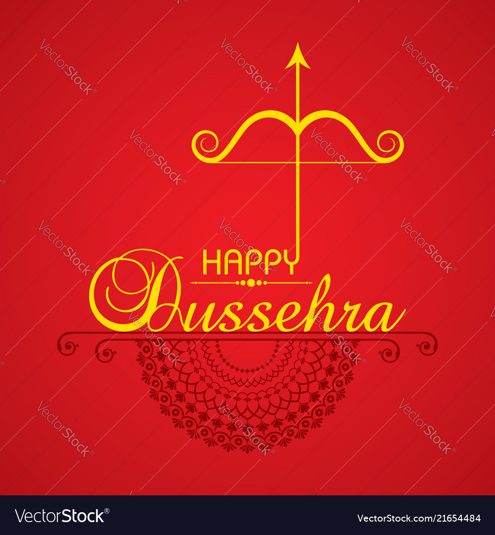 Bow and arrow in happy dussehra festival of india Vector Image