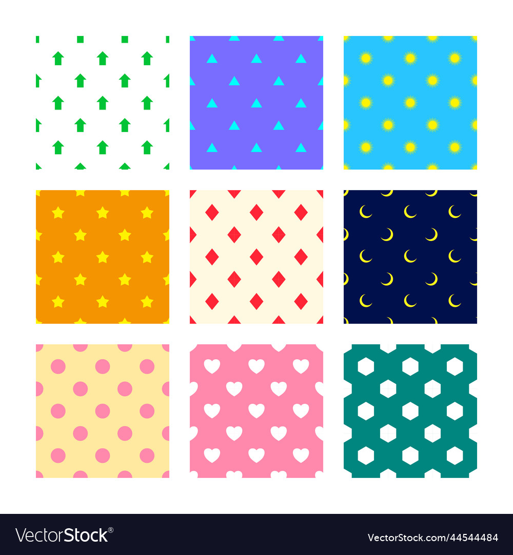 Bundle set files repeatable seamless pattern vector image Bundle set files repeatable seamless pattern