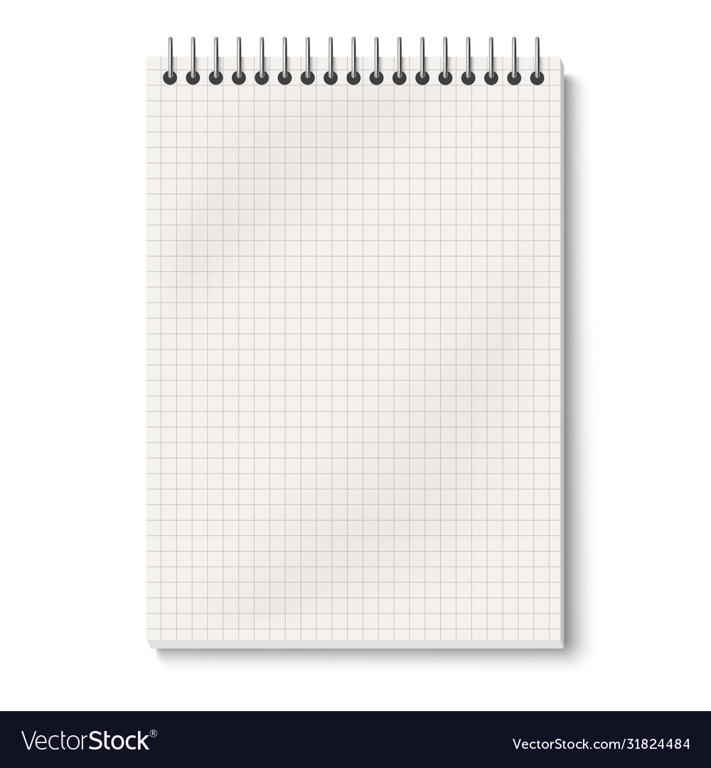 Closed view mock up opened spiral notepad