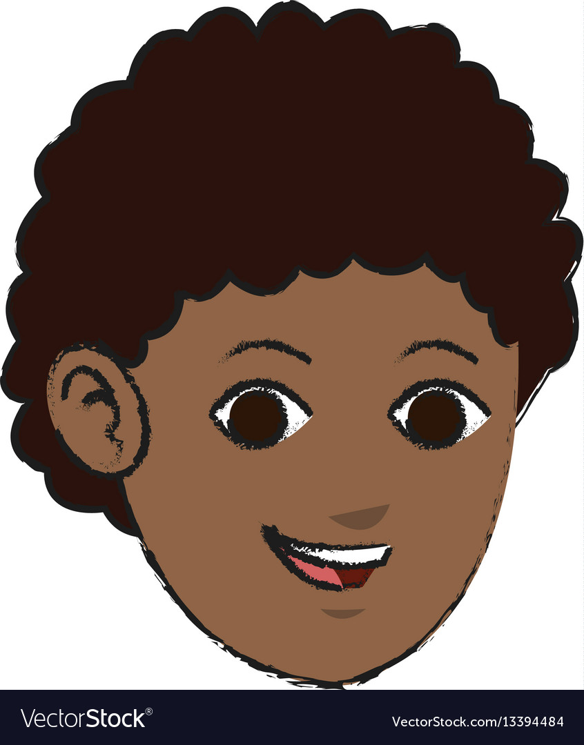 Face of handsome dark skin young man icon image Vector Image