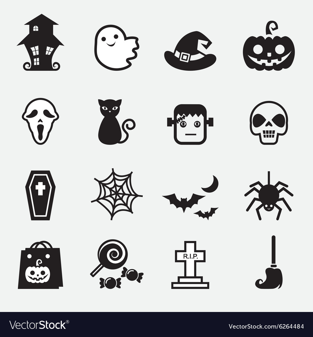 Halloween icons Royalty Free Vector Image - VectorStock