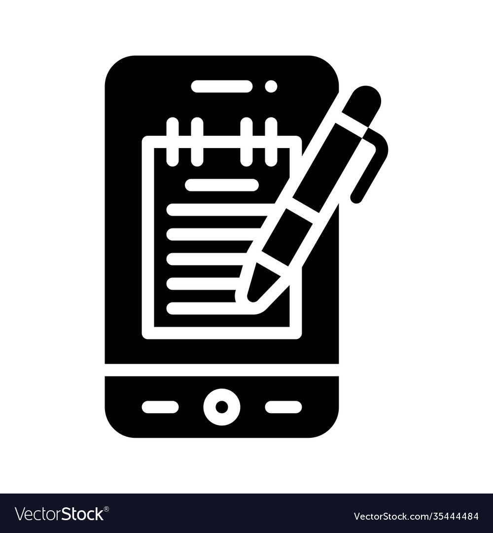 Note taking app icon mobile application Royalty Free Vector