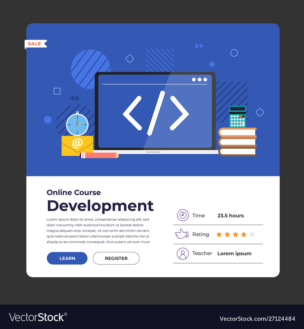 Online course education vector image Online course education
