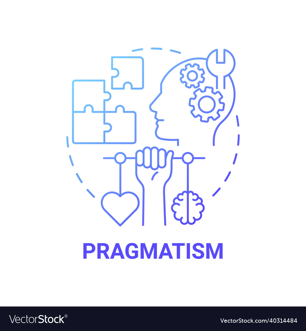 Pragmatism blue gradient concept icon