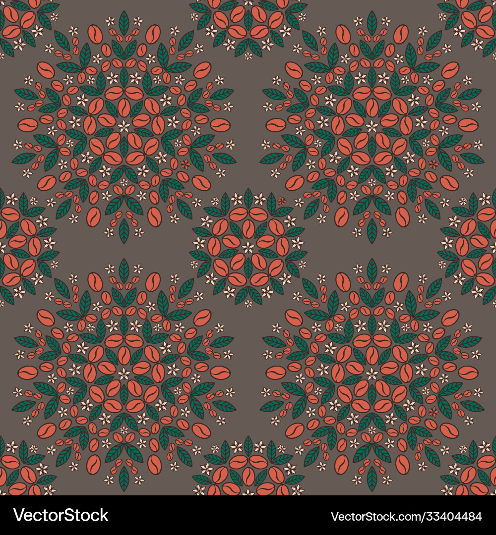Seamless pattern with coffee beans Royalty Free Vector Image