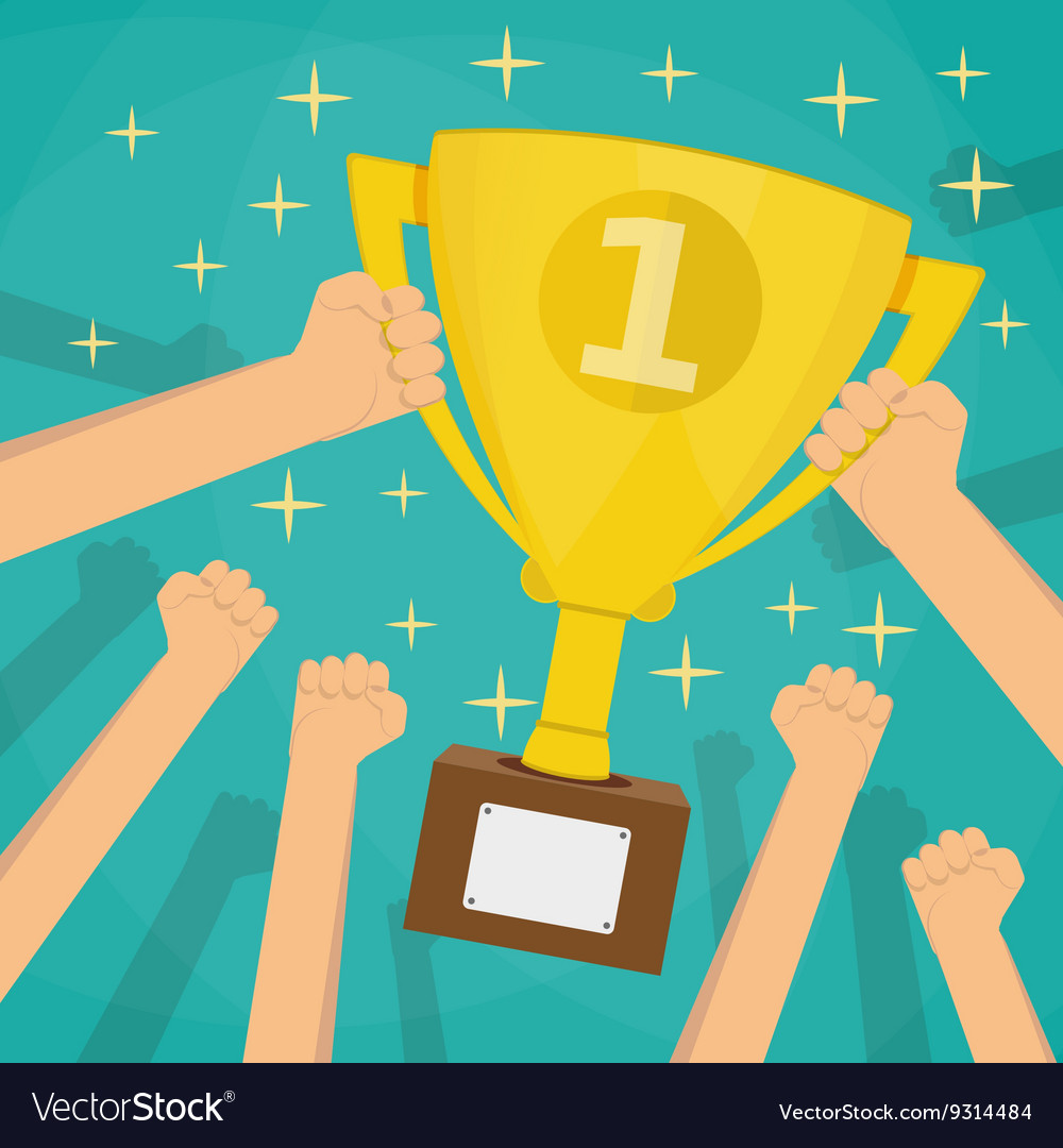 Soccer football gold trophy for winner Royalty Free Vector