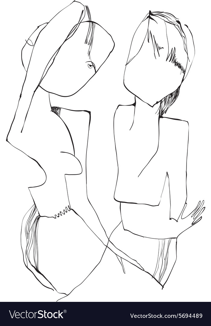 Art of line - girl and boy