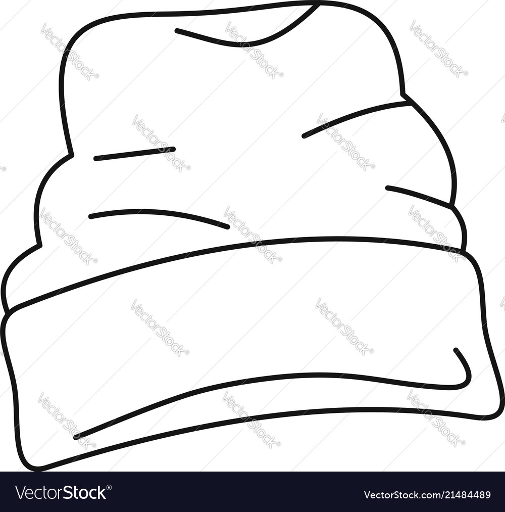 Beanie hat icon outline style Royalty Free Vector Image