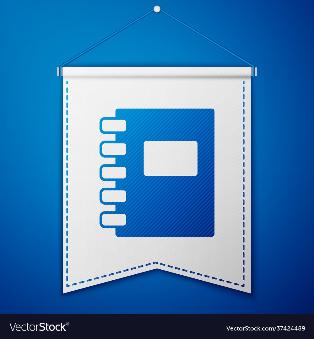 Blue notebook icon isolated on background