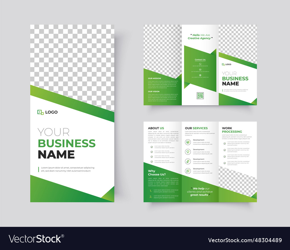 Business trifold brochure template design Vector Image