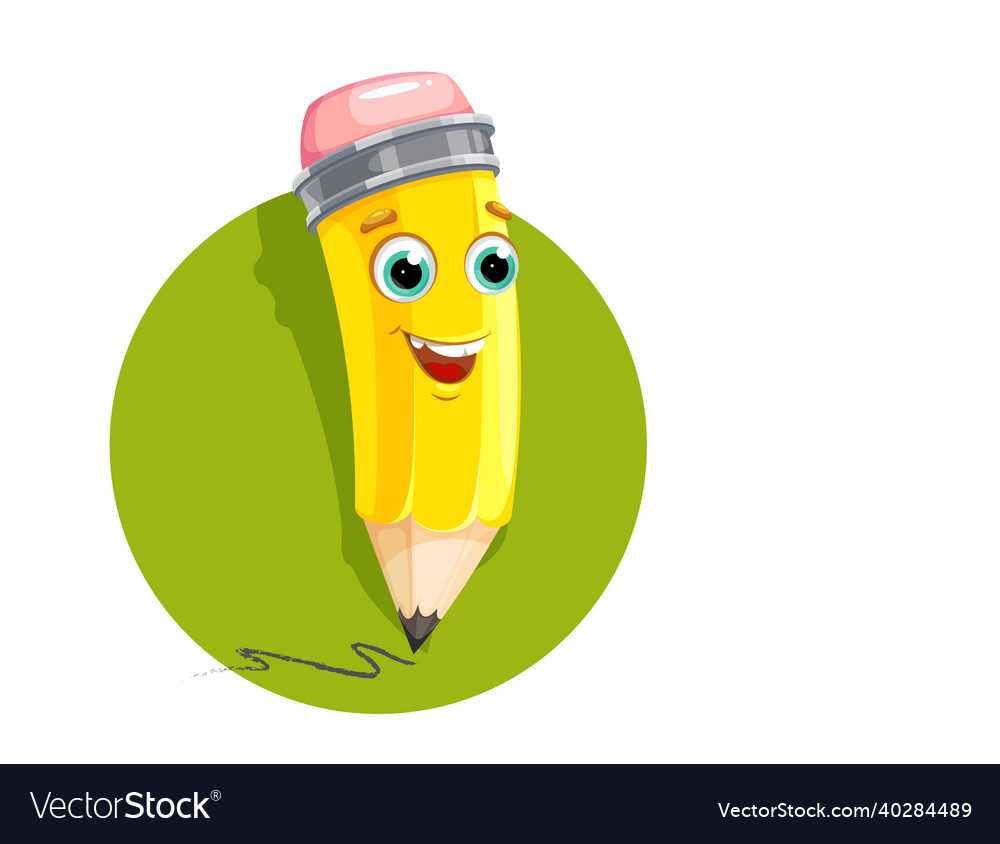 Curious pencil character Royalty Free Vector Image