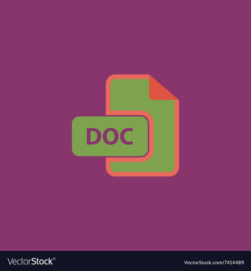 Doc file extension icon Royalty Free Vector Image
