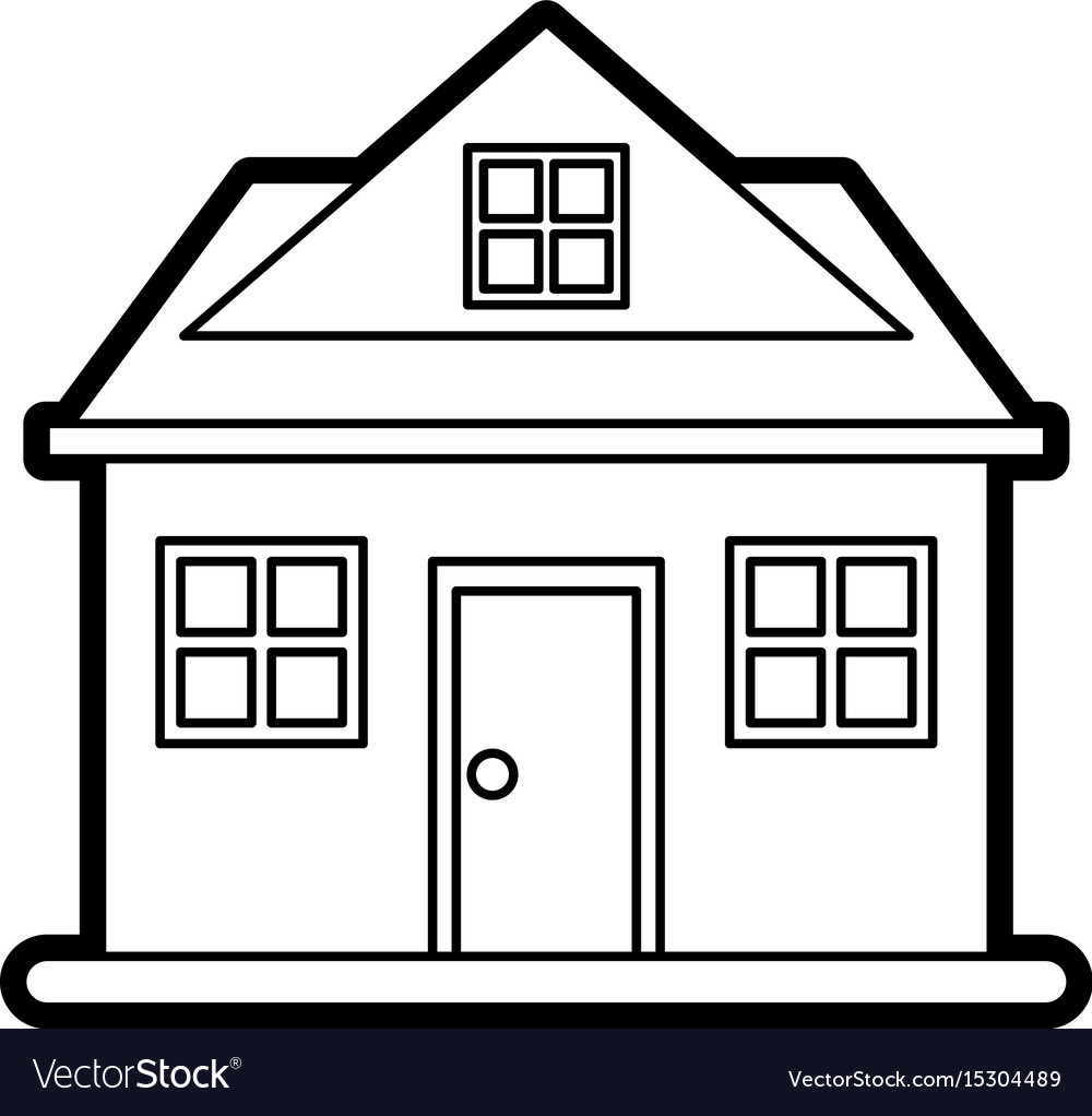 Facade house city Royalty Free Vector Image - VectorStock