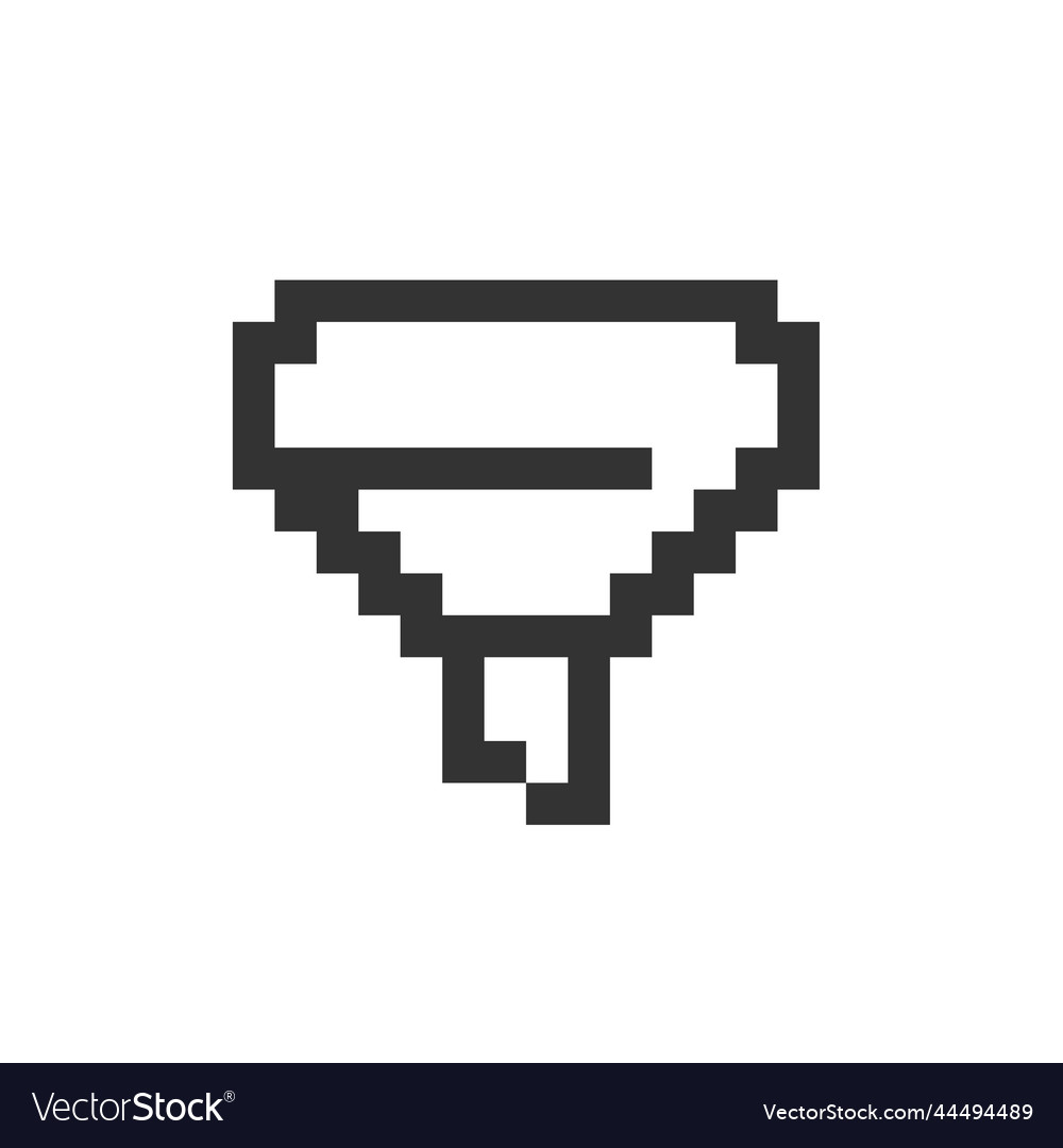 Funnel pixelated ui icon vector image Funnel pixelated ui icon