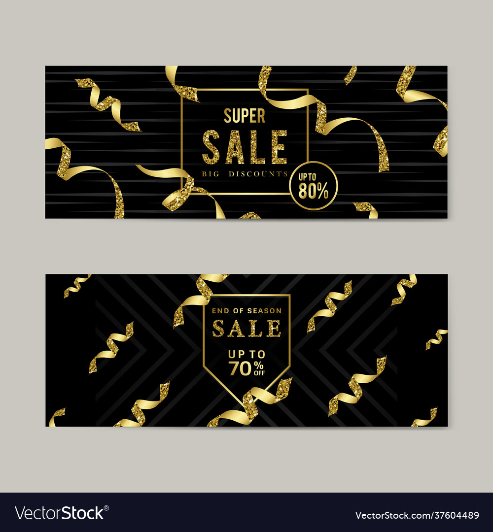 Golden sale sign set